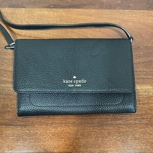 Kate Spade Black Pebbled Crossbody Bag